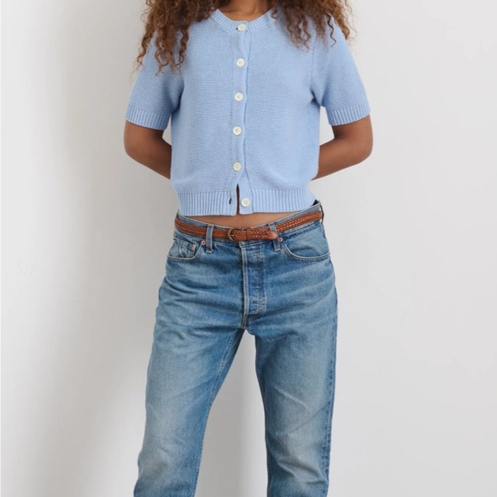 Alex Mill Light Blue Short Sleeve Cardigan